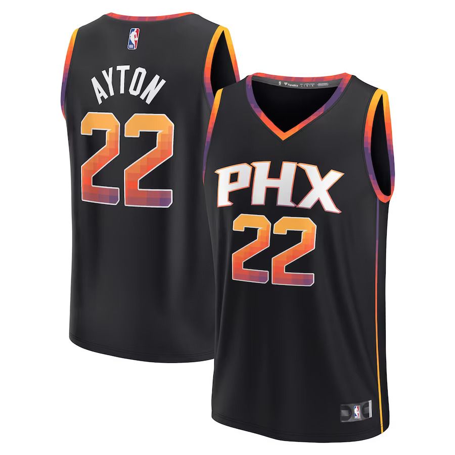 Men Phoenix Suns 22 Deandre Ayton Fanatics Branded Black 2022-23 Fast Break Player NBA Jersey